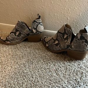 Snake skin booties